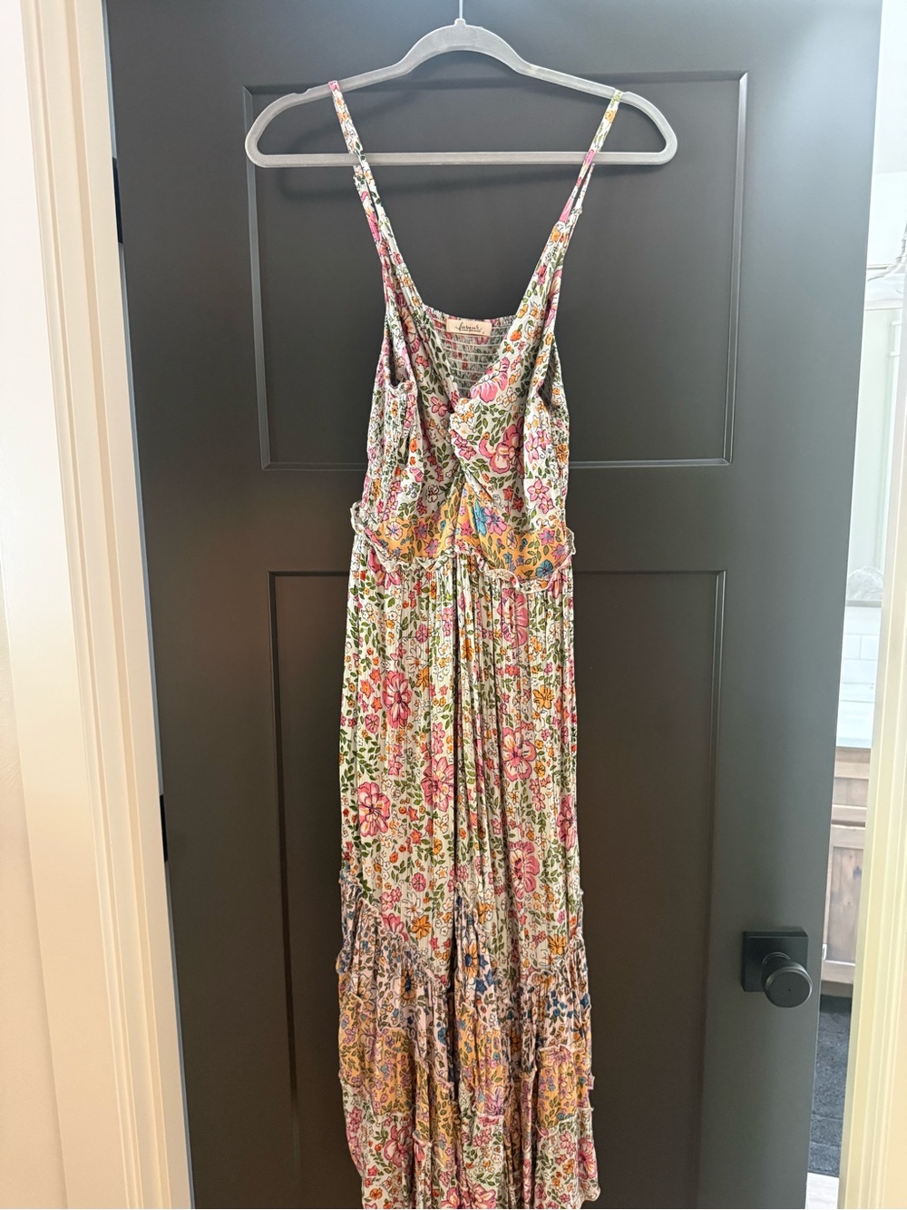 Floral Boho Maxi Dress in Pink, Green & Yellow